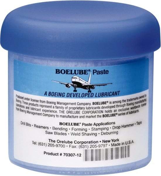 Boelube - BoeLube, 12 oz Jar Cutting Fluid - Paste, For Bending, Forming, Near Dry Machining (NDM) - Best Tool & Supply