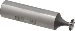 Keo - 5/16" Diam x 1/16" Face Width, High Speed Steel, 8 Teeth, Shank Connection Woodruff Keyseat Cutter - Uncoated, 2-1/16" OAL x 1/2" Shank, Straight Teeth, ANSI 202-1/2, Old Standard 206 - Best Tool & Supply