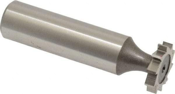 Keo - 5/8" Diam x 1/8" Face Width, High Speed Steel, 10 Teeth, Shank Connection Woodruff Keyseat Cutter - Uncoated, 2-1/8" OAL x 1/2" Shank, Straight Teeth, ANSI 405, Old Standard 5 - Best Tool & Supply