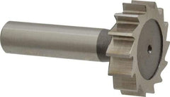 Keo - 1-3/8" Diam x 3/8" Face Width, High Speed Steel, 14 Teeth, Shank Connection Woodruff Keyseat Cutter - Uncoated, 2-3/8" OAL x 1/2" Shank, Straight Teeth, ANSI 1211, Old Standard F - Best Tool & Supply