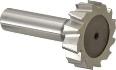 Keo - 1-3/8" Diam x 3/8" Face Width, High Speed Steel, 12 Teeth, Shank Connection Woodruff Keyseat Cutter - Uncoated, 2-3/8" OAL x 1/2" Shank, Staggered Teeth, ANSI 1211, Old Standard F - Best Tool & Supply