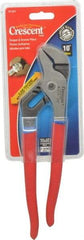 Crescent - 10" OAL, 1-1/2" Max Capacity, 5 Position Groove Joint Tongue & Groove Pliers - Straight Jaws, Straight Head, Plastic Cushion Handles - Best Tool & Supply