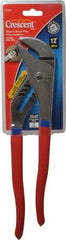 Crescent - 12" OAL, 2-1/2" Max Capacity, 8 Position Groove Joint Tongue & Groove Pliers - Straight Jaws, Straight Head, Plastic Cushion Handles - Best Tool & Supply