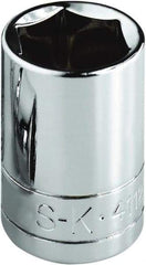 SK - 3/8", 1/4" Drive, Standard Hand Socket - 6 Points, Steel, Chrome Finish - Best Tool & Supply