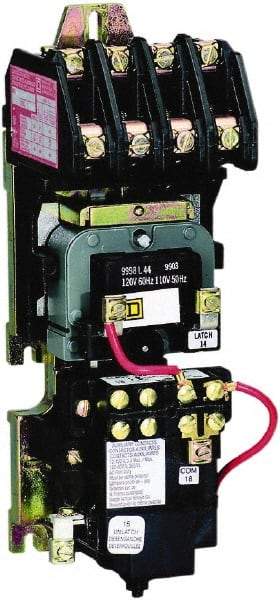 Square D - No Enclosure, 2 Pole, Mechanically Held Lighting Contactor - 20 A (Tungsten), 30 A (Fluorescent), 110 VAC at 50 Hz, 120 VAC at 60 Hz, 2NO Contact Configuration - Best Tool & Supply