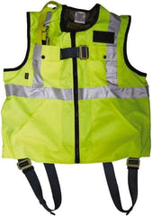 Gemtor - 350 Lb Capacity, Size L, High Visibility Vest Safety Harness - Polyester, Quick Connect Leg Strap, Pass-Thru Chest Strap, Yellow - Best Tool & Supply