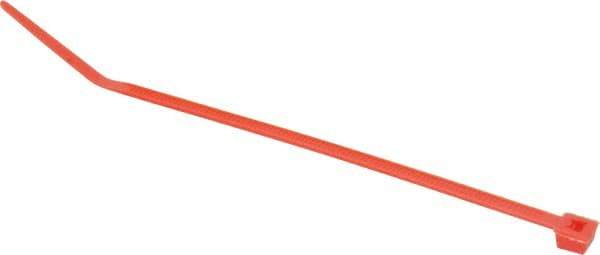 Made in USA - 4-1/8" Long Red Nylon Standard Cable Tie - 18 Lb Tensile Strength, 1.07mm Thick, 22.23mm Max Bundle Diam - Best Tool & Supply