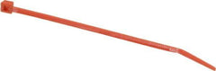 Made in USA - 4-1/8" Long Orange Nylon Standard Cable Tie - 18 Lb Tensile Strength, 1.07mm Thick, 9" Max Bundle Diam - Best Tool & Supply