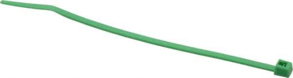 Made in USA - 4-1/8" Long Green Nylon Standard Cable Tie - 18 Lb Tensile Strength, 1.07mm Thick, 7/8" Max Bundle Diam - Best Tool & Supply