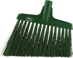 Vikan - 9-1/2" Wide, Green Synthetic Bristles, Angled Broom - Best Tool & Supply