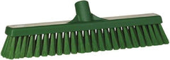 Vikan - 16" Fine Particle Synthetic Push Broom - 2" Bristle Length, Plastic Block, European Threaded Handle Connection - Best Tool & Supply