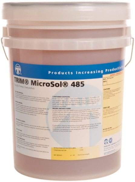 Master Fluid Solutions - Trim MicroSol 485, 5 Gal Pail Cutting & Grinding Fluid - Semisynthetic, For Machining - Best Tool & Supply