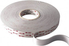 3M - 3/4" x 36 Yd Acrylic Adhesive Double Sided Tape - 45 mil Thick, White, Acrylic Foam Liner, Continuous Roll, Series 4945 - Best Tool & Supply