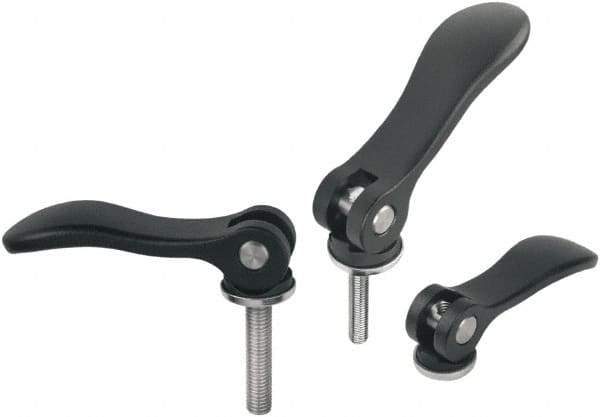 KIPP - #10-32, Aluminum Threaded Stud Adjustable Clamping Handle - 79.2mm OAL, 22mm High - Best Tool & Supply