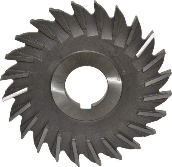 Made in USA - 4" Diam x 1/4" Width of Cut, 24 Teeth, Cobalt Side Milling Cutter - Straight Teeth, Uncoated - Best Tool & Supply