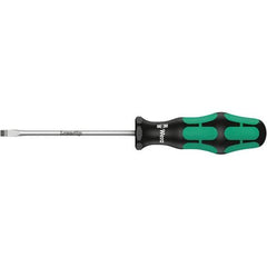 Wera - 6mm Blade Width, Slotted Screwdriver - 150mm Blade Length, Round Shank, Ergonomic Handle - Best Tool & Supply