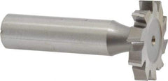 Made in USA - 1-1/8" Diam x 3/16" Face Width, High Speed Steel, 10 Teeth, Shank Connection Woodruff Keyseat Cutter - Uncoated, 2-3/16" OAL x 1/2" Shank, Staggered Teeth, ANSI 609, Old Standard 16 - Best Tool & Supply