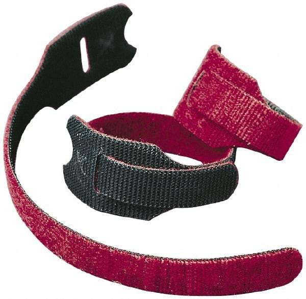 VELCRO Brand - 900 Piece 3/4" Wide x 8" Piece Length, Self Fastening Tie/Strap Hook & Loop Strap - Perforated/Pieces Roll, Cranberry, Fire Retardant, Printable Surface - Best Tool & Supply