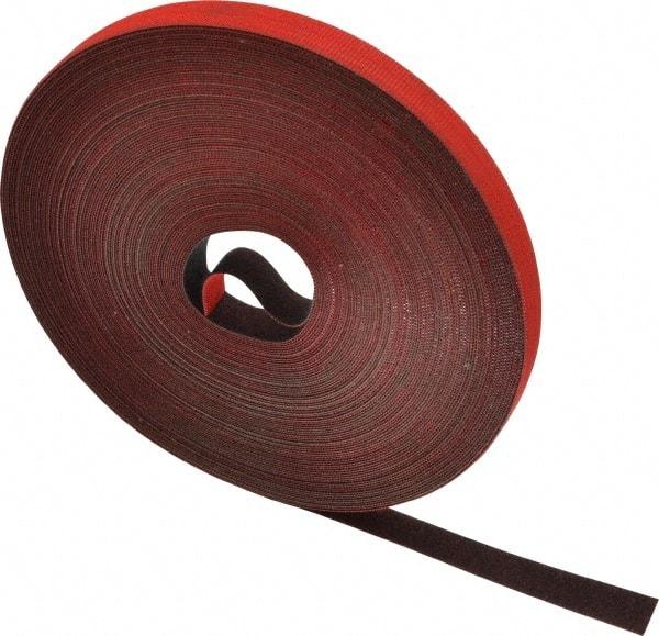 VELCRO Brand - 1/2" Wide x 25 Yd Long Self Fastening Tie/Strap Hook & Loop Roll - Continuous Roll, Red, Printable Surface - Best Tool & Supply