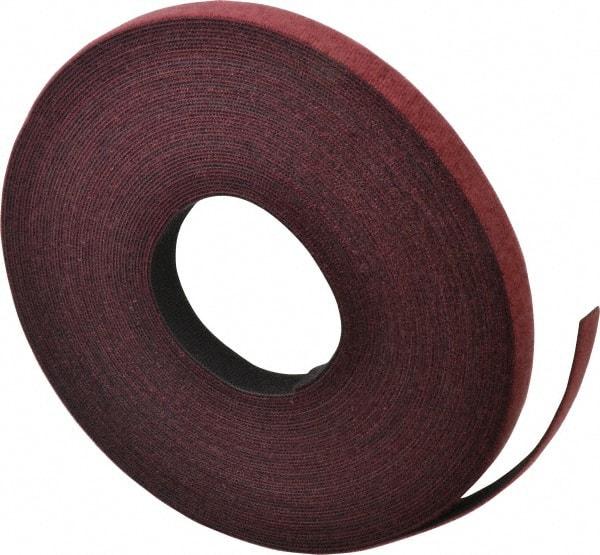 VELCRO Brand - 3/4" Wide x 25 Yd Long Self Fastening Tie/Strap Hook & Loop Roll - Continuous Roll, Cranberry, Fire Retardant, Printable Surface - Best Tool & Supply