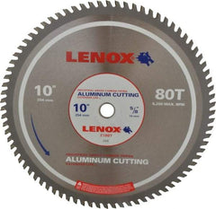 Lenox - 10" Diam, 5/8" Arbor Hole Diam, 80 Tooth Wet & Dry Cut Saw Blade - Titanium Carbide-Tipped, General Purpose Action, Standard Round Arbor - Best Tool & Supply