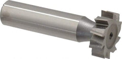 Made in USA - 7/8" Diam x 1/4" Face Width, High Speed Steel, 10 Teeth, Shank Connection Woodruff Keyseat Cutter - Uncoated, 2-1/4" OAL x 1/2" Shank, Staggered Teeth, ANSI 807, Old Standard A - Best Tool & Supply