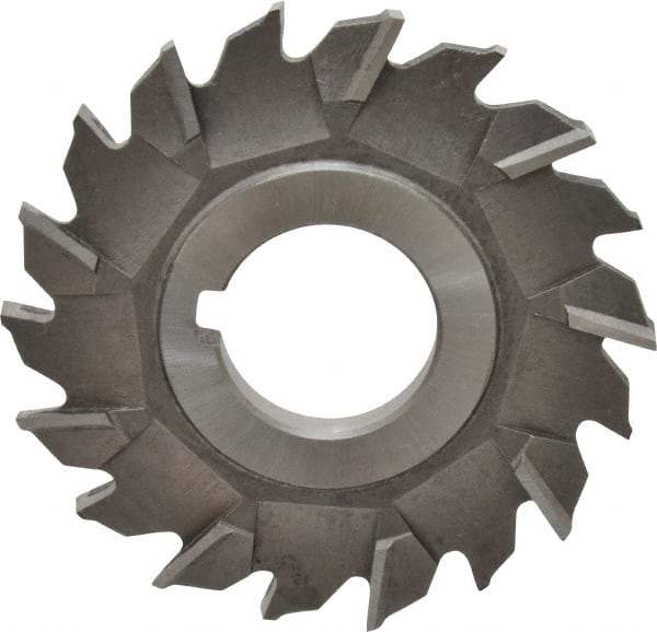 Made in USA - 3" Diam x 1/4" Width of Cut, 18 Teeth, Cobalt Side Milling Cutter - Staggered Teeth, Uncoated - Best Tool & Supply