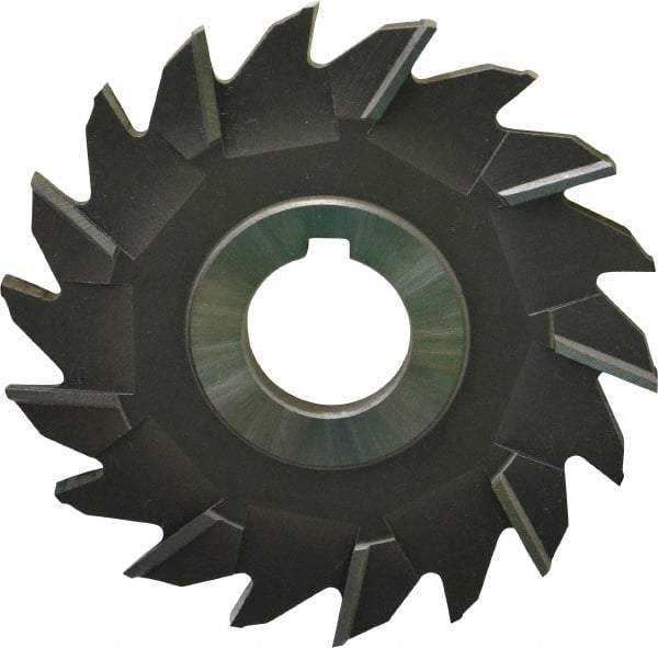 Made in USA - 4" Diam x 1/4" Width of Cut, 18 Teeth, Cobalt Side Milling Cutter - Staggered Teeth, Uncoated - Best Tool & Supply