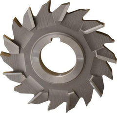 Made in USA - 4" Diam x 3/8" Width of Cut, 18 Teeth, Cobalt Side Milling Cutter - Staggered Teeth, Uncoated - Best Tool & Supply