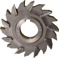 Made in USA - 4" Diam x 1/2" Width of Cut, 18 Teeth, Cobalt Side Milling Cutter - Staggered Teeth, Uncoated - Best Tool & Supply