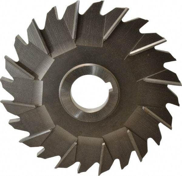 Made in USA - 6" Diam x 3/8" Width of Cut, 24 Teeth, Cobalt Side Milling Cutter - Staggered Teeth, Uncoated - Best Tool & Supply