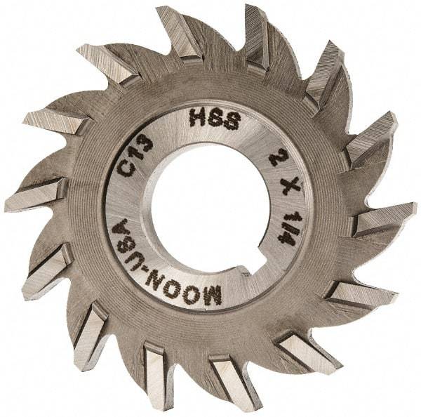 Made in USA - 2" Diam x 1/4" Width of Cut, 14 Teeth, High Speed Steel Side Milling Cutter - Straight Teeth, Uncoated - Best Tool & Supply