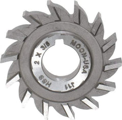 Made in USA - 2" Diam x 3/8" Width of Cut, 14 Teeth, High Speed Steel Side Milling Cutter - Straight Teeth, Uncoated - Best Tool & Supply