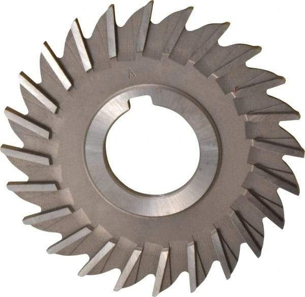 Made in USA - 4" Diam x 3/16" Width of Cut, 24 Teeth, High Speed Steel Side Milling Cutter - Straight Teeth, Uncoated - Best Tool & Supply