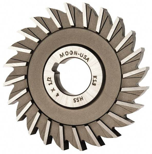 Made in USA - 4" Diam x 1/2" Width of Cut, 24 Teeth, High Speed Steel Side Milling Cutter - Straight Teeth, Uncoated - Best Tool & Supply