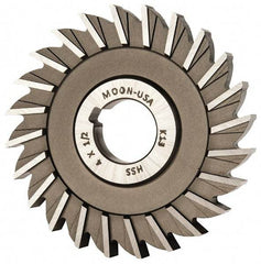 Made in USA - 4" Diam x 1/2" Width of Cut, 24 Teeth, High Speed Steel Side Milling Cutter - Straight Teeth, Uncoated - Best Tool & Supply