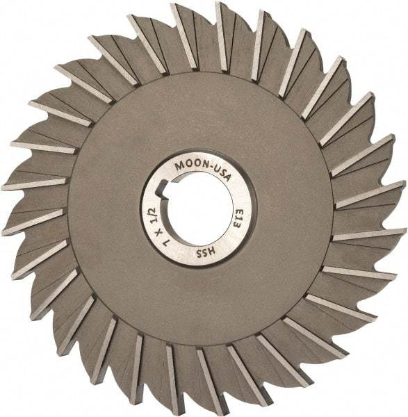 Made in USA - 7" Diam x 1/2" Width of Cut, 28 Teeth, High Speed Steel Side Milling Cutter - Straight Teeth, Uncoated - Best Tool & Supply