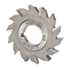 Made in USA - 2-1/8" Diam x 1/4" Width of Cut, 14 Teeth, High Speed Steel Side Milling Cutter - Staggered Teeth, Uncoated - Best Tool & Supply