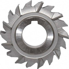 Made in USA - 2-3/4" Diam x 3/8" Width of Cut, 18 Teeth, High Speed Steel Side Milling Cutter - Staggered Teeth, Uncoated - Best Tool & Supply