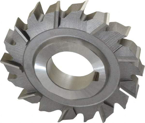 Made in USA - 3" Diam x 1/2" Width of Cut, 18 Teeth, High Speed Steel Side Milling Cutter - Staggered Teeth, Uncoated - Best Tool & Supply