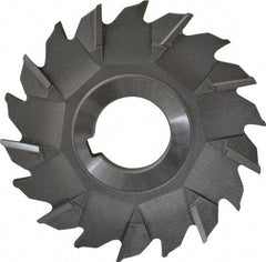 Made in USA - 3-1/2" Diam x 1/4" Width of Cut, 18 Teeth, High Speed Steel Side Milling Cutter - Staggered Teeth, Uncoated - Best Tool & Supply