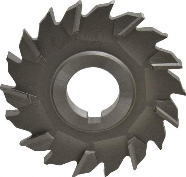 Made in USA - 3-1/2" Diam x 3/8" Width of Cut, 18 Teeth, High Speed Steel Side Milling Cutter - Staggered Teeth, Uncoated - Best Tool & Supply