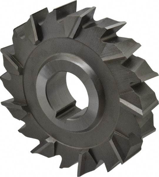 Made in USA - 3-1/2" Diam x 3/4" Width of Cut, 18 Teeth, High Speed Steel Side Milling Cutter - Staggered Teeth, Uncoated - Best Tool & Supply