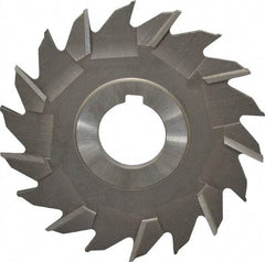 Made in USA - 4" Diam x 3/16" Width of Cut, 18 Teeth, High Speed Steel Side Milling Cutter - Staggered Teeth, Uncoated - Best Tool & Supply