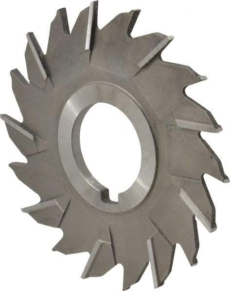 Made in USA - 4" Diam x 3/16" Width of Cut, 18 Teeth, High Speed Steel Side Milling Cutter - Staggered Teeth, Uncoated - Best Tool & Supply