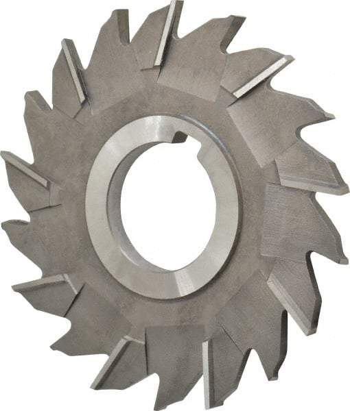 Made in USA - 4" Diam x 1/4" Width of Cut, 18 Teeth, High Speed Steel Side Milling Cutter - Staggered Teeth, Uncoated - Best Tool & Supply