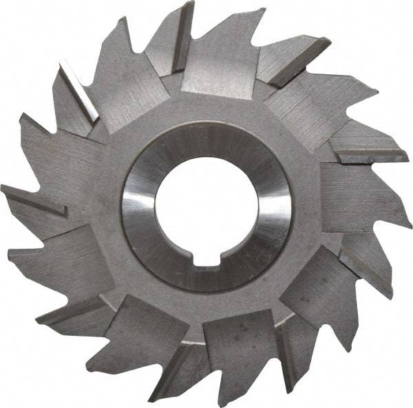 Made in USA - 4" Diam x 5/16" Width of Cut, 18 Teeth, High Speed Steel Side Milling Cutter - Staggered Teeth, Uncoated - Best Tool & Supply