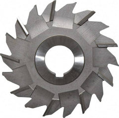 Made in USA - 4" Diam x 5/16" Width of Cut, 18 Teeth, High Speed Steel Side Milling Cutter - Staggered Teeth, Uncoated - Best Tool & Supply