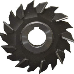 Made in USA - 4" Diam x 1/2" Width of Cut, 18 Teeth, High Speed Steel Side Milling Cutter - Staggered Teeth, Uncoated - Best Tool & Supply