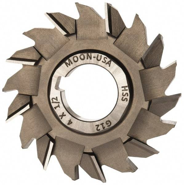 Made in USA - 4" Diam x 1/2" Width of Cut, 18 Teeth, High Speed Steel Side Milling Cutter - Staggered Teeth, Uncoated - Best Tool & Supply